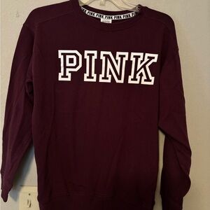 Victoria's Secret Maroon Sweatshirt with White Lettering